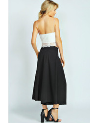Boohoo Rose Centre Front Pleat Culottes