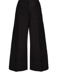 Lemaire Cotton And Linen Blend Wide Leg Cropped Trousers
