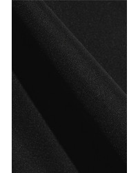 Valentino Cropped Silk Shantung Wide Leg Pants Black