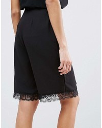 Asos Culotte Shorts With Lace Hem