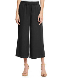 Eileen Fisher Elastic Waist Wide Cropped Pants