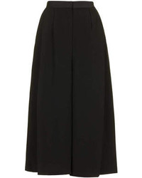 Topshop High Waist Black Crepe Culottes With Satin Pocket Detail Longer Length For Tall Collection 100% Polyester Machine Washable
