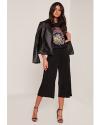 Missguided Black Slinky Culottes