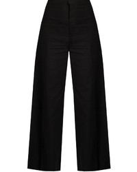 Isabel Marant Spanel Wide Leg Cotton Blend Cropped Trousers