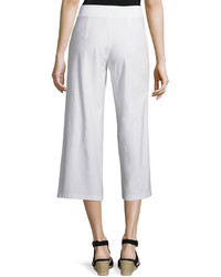 Eileen Fisher Wide Leg Washable Crepe Cropped Pants Plus Size