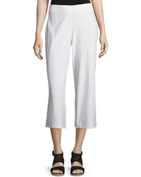 Eileen Fisher Wide Leg Washable Crepe Cropped Pants Plus Size