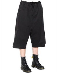 Y's Wide Leg Cotton Twill Cropped Pants