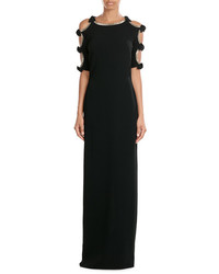Jenny Packham Beaded Gown With Cutout Sleeves