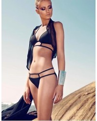 Carnet de Mode Moeva London Black Lycra Triangle Strappy Bikini Elizabeth