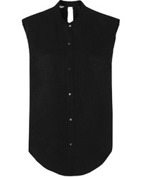 Helmut Lang Cutout Knotted Twill Top Black