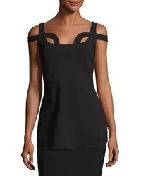 Chiara Boni La Petite Robe Ilvie Cutout Stretch Jersey Top Black