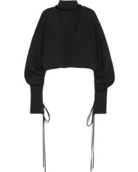 SOLACE London Samara Reversible Cutout Knitted Top Black