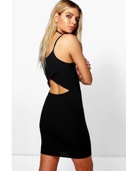 Boohoo Becky Cut Out Back Ribbed Bodycon Dress