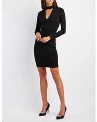 Charlotte Russe Cut Out Mock Neck Bodycon Dress