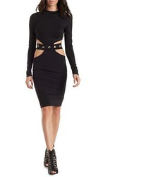 Charlotte Russe Grommet Cut Out Long Sleeve Bodycon Dress