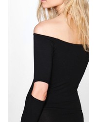 Boohoo Petite Ivy Cut Out Sleeve Bodycon Dress