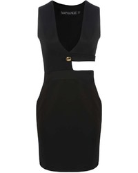 Boohoo Pheobe Cut Out Plunge Neck Bodycon Dress