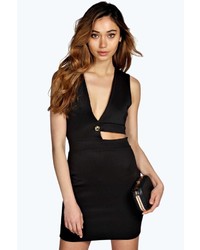 Boohoo Pheobe Cut Out Plunge Neck Bodycon Dress