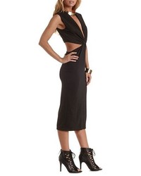 Charlotte Russe Ruched Twisted Cut Out Bodycon Dress