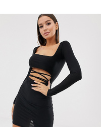 Missguided Slinky Cut Out Mini Dress In Black