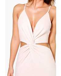 Boohoo Talha Knot Front Cut Out Bodycon Dress