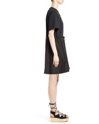 See by Chloe Embroidered Cutout T Shirt Dress