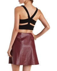 Charlotte Russe Caged Cut Out Bustier Crop Top