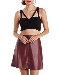 Charlotte Russe Caged Cut Out Bustier Crop Top