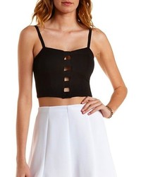 Charlotte Russe Caged Cut Out Bustier Top