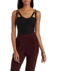 Caged Strap Sweetheart Crop Top