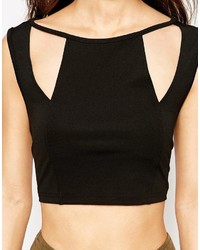 Daisy Street Crop Top With Cut Out Neckline