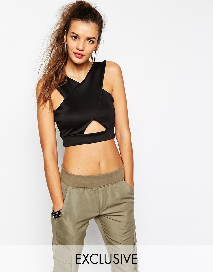 Daisy Street Halter Crop Top With Cut Out And Low $16 | Asos | Lookastic