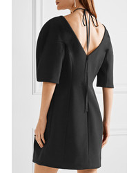 Marni Cutout Embellished Bonded Jersey Mini Dress Black