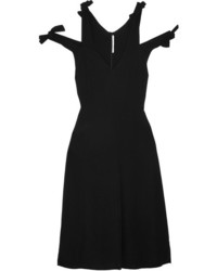 Rosetta Getty Knotted Cutout Crepe Dress Black