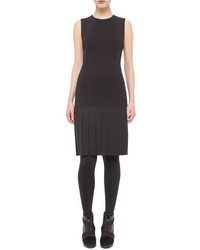 Akris Punto Pleated Skirt Cutout Back Sleeveless Dress Black