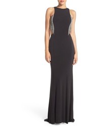 Terani Couture Cutout Embellished Jersey Gown