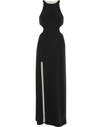 Halston Heritage Cutout Stretch Crepe Gown Black