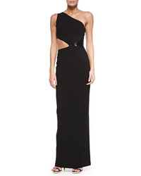 Michael Kors Michl Kors One Shoulder Cutout Gown With Sequins Black