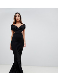 PrettyLittleThing Off The Shoulder Cut Out Maxi Dress In Black