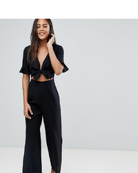 Asos Tall Asos Design Tall Tea Jumpsuit With Cut Out And In Linen