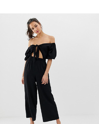 Asos Tall Asos Design Tall Tea Jumpsuit With Puff Sleeve And