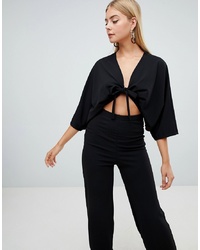 PrettyLittleThing Crepe Batwing Cut Out Jumpsuit