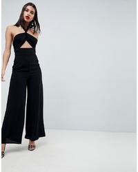 ASOS DESIGN Cross Front Jumpsuit With Twist Neck And Wide Leg