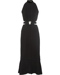 Black Cutout Lace Midi Dress