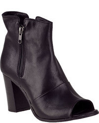 275 Central Open Toe Ankle Boot Black Leather