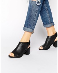 Carvela Audrey Peep Toe Black Leather Shoe Boots