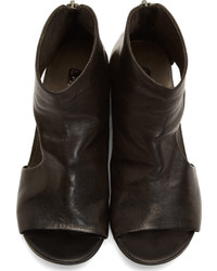 Marsèll Black Leather Cut Out Bo Sandalo Ankle Boots