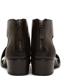 Marsèll Black Leather Cut Out Bo Sandalo Ankle Boots