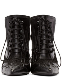 Givenchy Black Leather Lace Boots