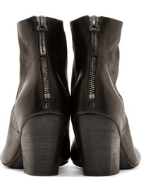 Marsèll Black Leather Peep Toe Boots